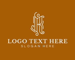 Interior Design - Swirl K Lettermark logo design