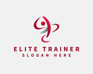 Trainer - Person Gymnastics Trainer logo design