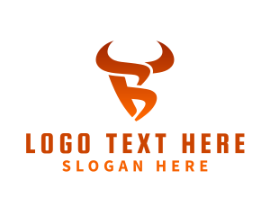 Horn - Wild Bull Letter B logo design