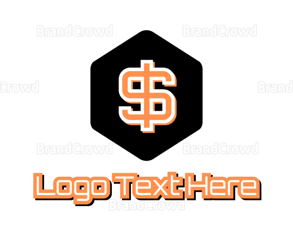 Hexagon Dollar Symbol Logo