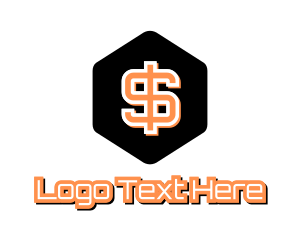 Cash Loan - Hexagon Dollar Symbol logo design