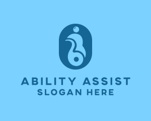 Handicap - Blue Disability Wheelchair logo design