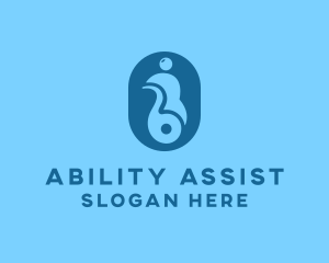 Disability - Blue Disability Wheelchair logo design