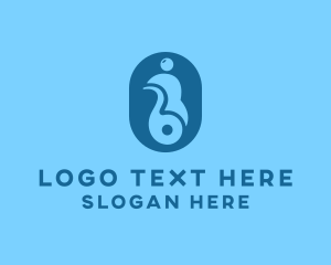 Help - Blue Disability Wheelchair logo design