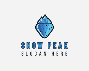 Skiing - Frozen Mountain Strawberry logo design