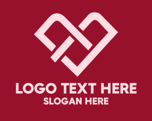 Valentine - Heart Love Link logo design