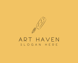 Kitchen Cleaver Knife logo design