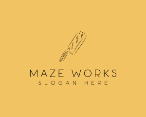 Kitchen Cleaver Knife logo design