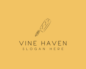 Kitchen Cleaver Knife logo design