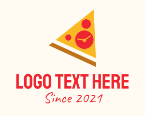 Pizza Slice - Pizza Slice Clock logo design