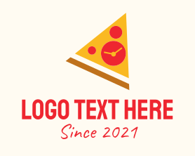 Pizza Delivery - Pizza Slice Clock logo design