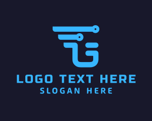 Programming - Blue Digital Letter G logo design