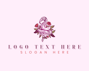 Snake - Floral Snake Spa logo design