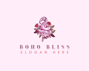 Floral Snake Spa logo design