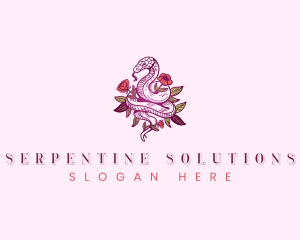 Floral Snake Spa logo design