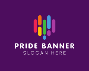 Pride Heart Equalizer logo design