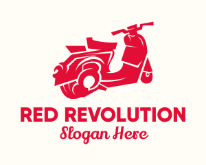 Red Touring Motorbike logo design