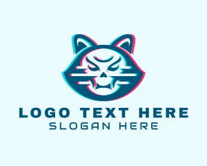 Kitten - Glitch Gaming Cat logo design
