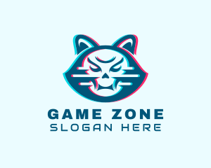 Glitch Gaming Cat logo design