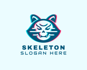 Static Motion - Glitch Gaming Cat logo design