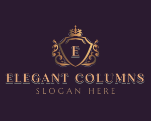 Elegant Crown Shield logo design