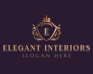 Elegant Crown Shield logo design