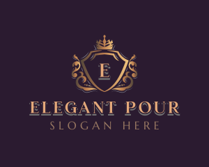 Elegant Crown Shield logo design