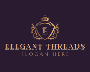 Elegant Crown Shield logo design