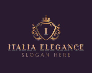 Elegant Crown Shield logo design