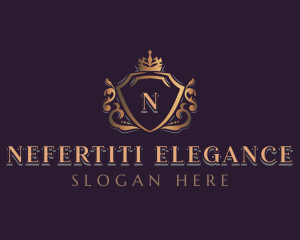 Elegant Crown Shield logo design