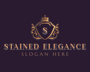 Elegant Crown Shield logo design