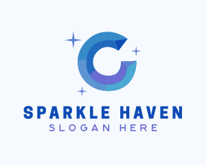 Glitter - Shiny Gem Letter C logo design