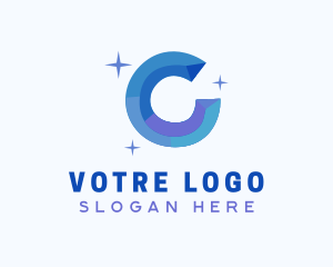 Cleaning - Shiny Gem Letter C logo design