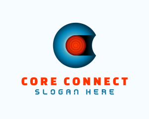 Cyber Sphere Core Letter C logo design