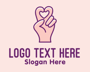 Relationship - Finger Heart Gesture logo design