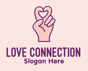 Courtship - Finger Heart Gesture logo design