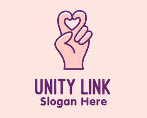 Togetherness - Finger Heart Gesture logo design