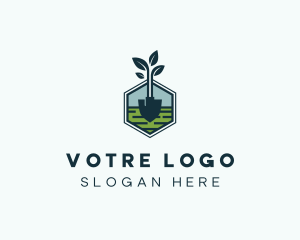 Organic Landscape Shovel Logo