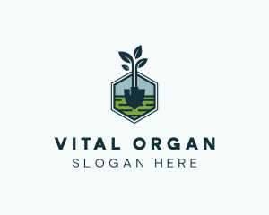 Organic Landscape Shovel logo design