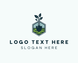 Farmer - Organic Landscape Shovel logo design