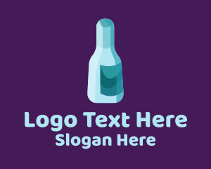Alcohol-drink - Blue Wine Bottle logo design
