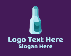 Wine - Blue Wine Bottle logo design