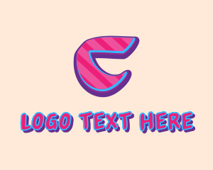 Editable - Pop Graffiti Art Letter C logo design