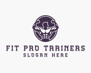 Fit Bodybuilder Trainer  logo design