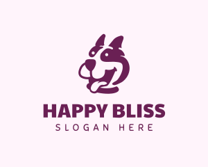 Happy Purple Dog logo design