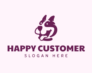 Happy Purple Dog logo design