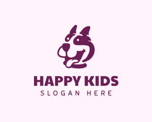 Happy Purple Dog logo design