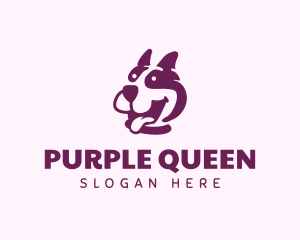 Happy Purple Dog logo design