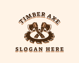 Saw Blade Axe Woodwork logo design