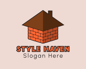 Villa - Brick House Chimney Roof logo design